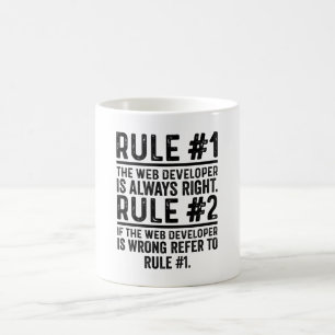 Mug Règle #1 Le Développeur Web A Toujours Raison Drôl