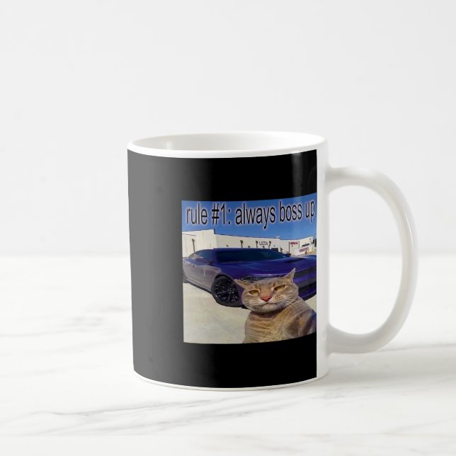 Mug Règle # 1 Toujours Boss Up Funny Cat Meme Pour Les (Droite)