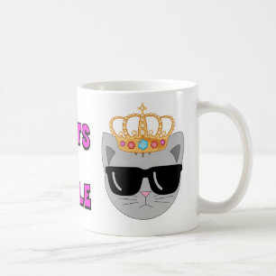 Mug RÈGLE DES CHATS Lunettes de soleil couronnées Chat