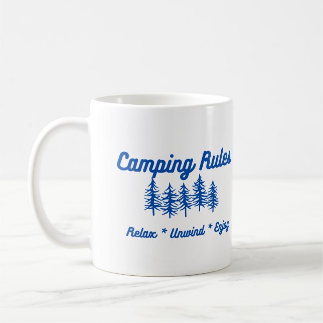 Mug Règles de camping - Détendez-vous, Détendez-vous,  (Gauche)