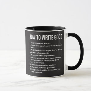Mug Règles drôles d'écrivains Citations humoristiques