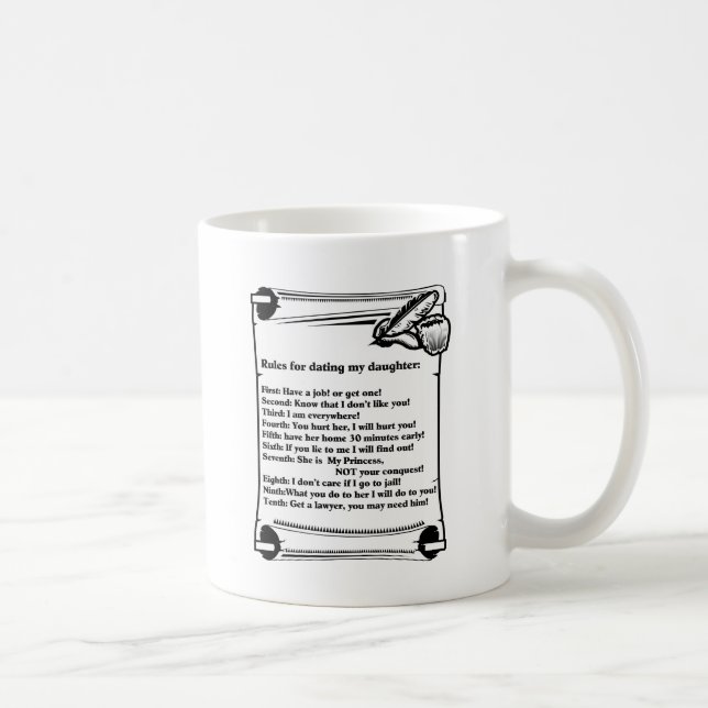 Mug Règles pour dater ma fille (Droite)