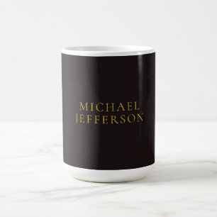 Mug Réglisse Noir Or Minimaliste Simple Moderne Nom