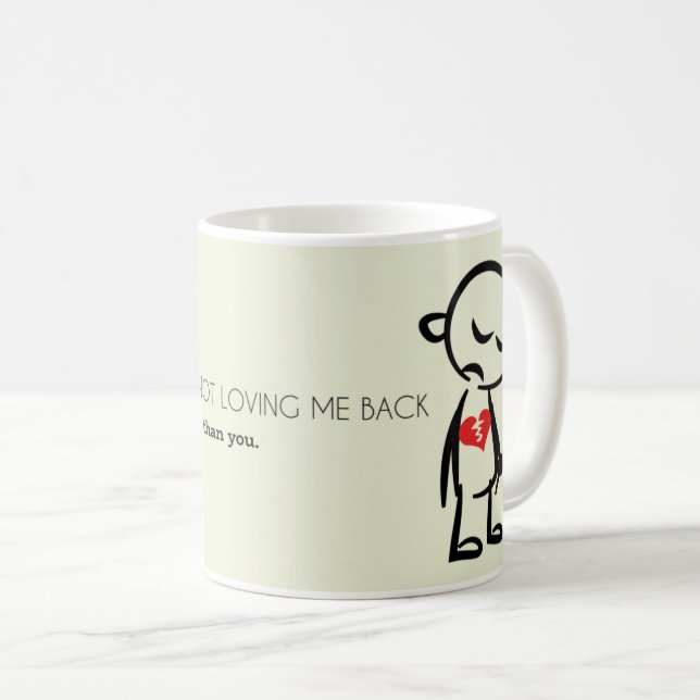 Mug Regret & Love : Citation de relation audacieuse (Devant droit)