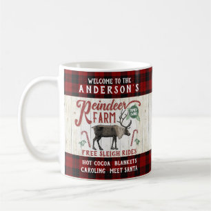 Mug Reindeer Farm Russe Vintage Farmhouse Nom personna