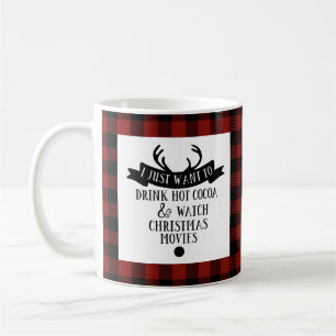 Mug Reindeer Rouge et noir Buffalo plaqué Noël