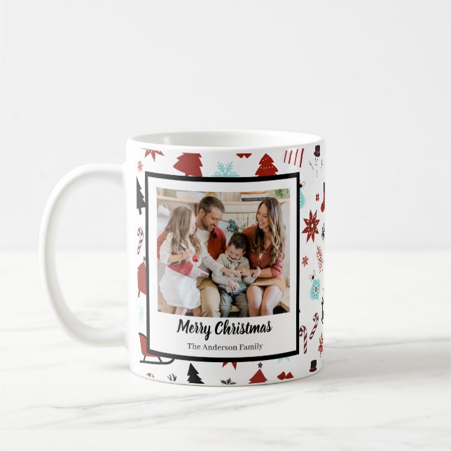 Mug Reindeer Sleigh Christmas Pine Trees (Gauche)