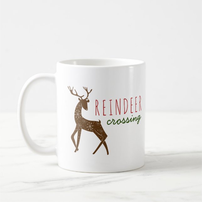 Mug Reindeer & Snowflakes Reindeer Crossing Noël (Gauche)