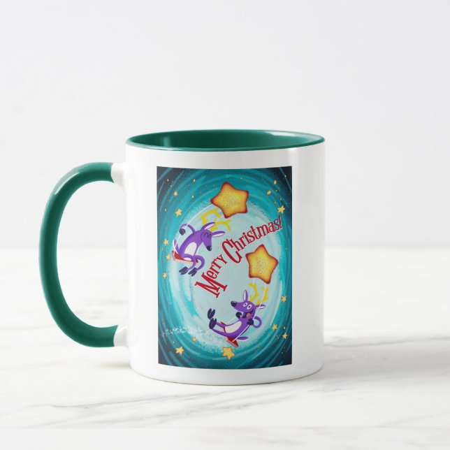 Mug REINDEER SWING ON A STAR par Jeff Willis Art (Gauche)