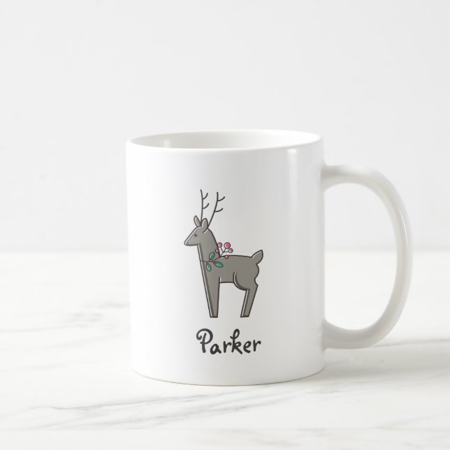 Mug Reinder moderne Noël Nom personnel (Droite)