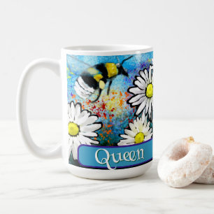 Mug Reine Abeille Fantaisiste Bumblebee Marguerites Pe