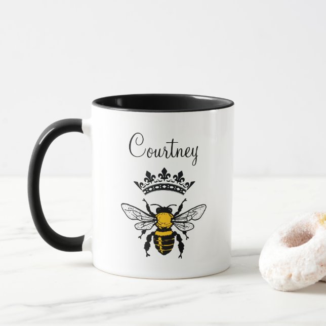 Mug Reine Abeille Monogrammée (Avec donut)