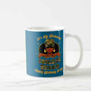 Mug Reine d'Aquarius pour anniversaire Camo Noir Femme