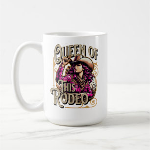 Mug Reine de ce rodéo rose, cadeau de fille, fille pat