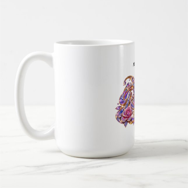 Mug Reine de cristal Élégance florale rose (Gauche)