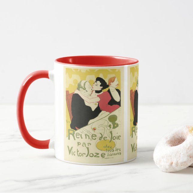 Mug Reine de Joie (Reine du Plaisir) Toulouse Lautrec (Avec donut)