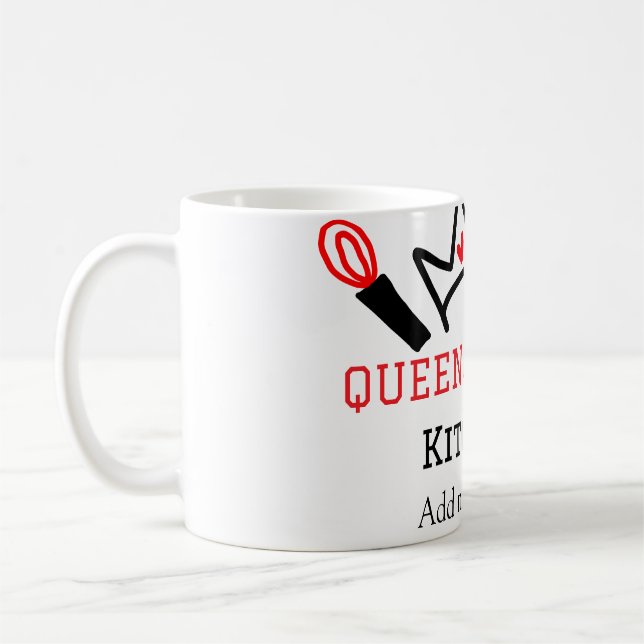 Mug Reine de la cuisine chef cuisine ajouter nom couro (Gauche)