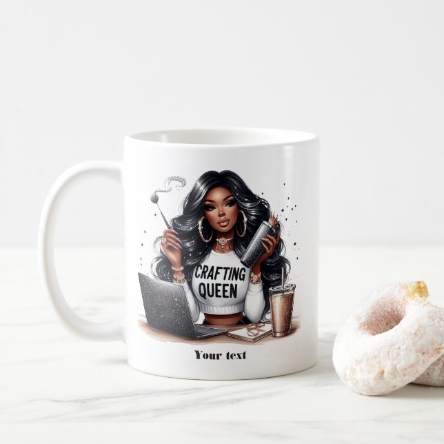 Mug Reine de l'artisanat afro-américain (Avec donut)