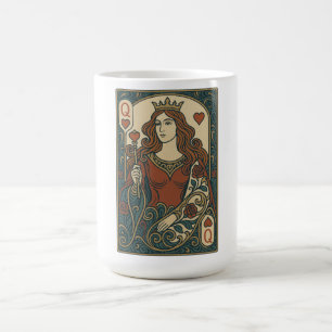 Mug Reine des Coeurs — Portrait de rosework Art nouvea