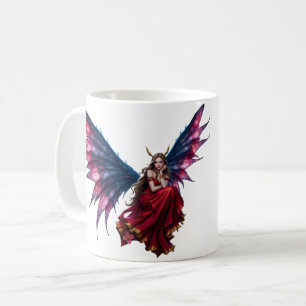 Mug Reine des fées de fantasy sombre avec des ailes de