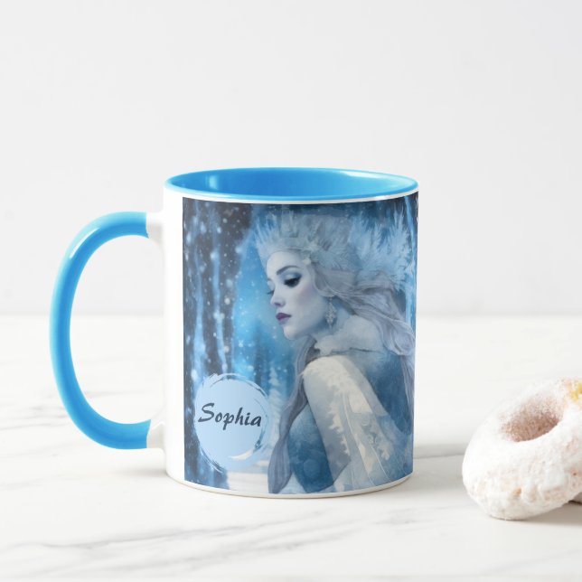 Mug Reine des neiges de beauté gelée en Wonderland d'h (Avec donut)