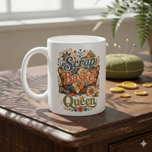 Mug Reine du panier à tissus Quilter Cottagecore