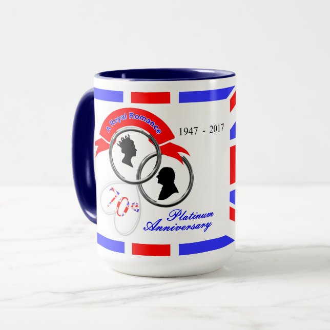 Mug Reine Elizabeth Prince Philip 70e anniversaire (Devant gauche)