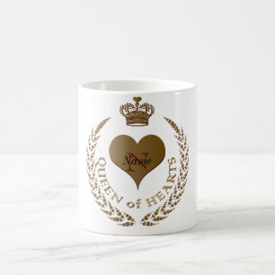 Mug Reine faite sur commande des coeurs