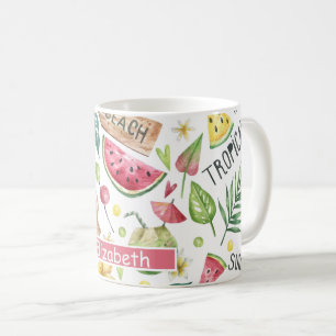 Mug Relaxante Plage Colorée Féminine 