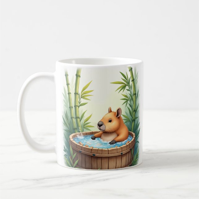 Mug Relaxation Jacuzzi Capybara Vibes Chill Journée Sp (Gauche)