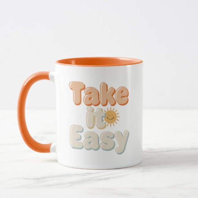 Mug Relaxing "Take It Easy" with Smiling Sun (Gauche)