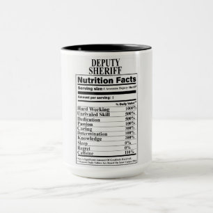 Mug Relevé nutritionnel du shérif adjoint