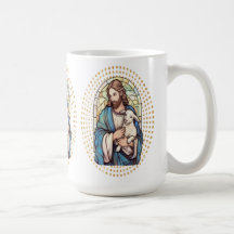 Mug religieux avec Dieu tenant un agneau