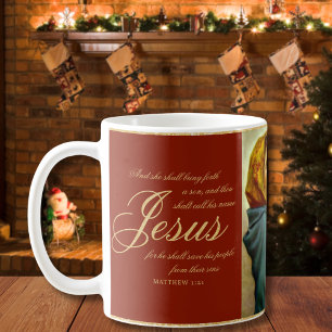 Mug Religieux Madonna & Enfant Catholique Cadeau de No