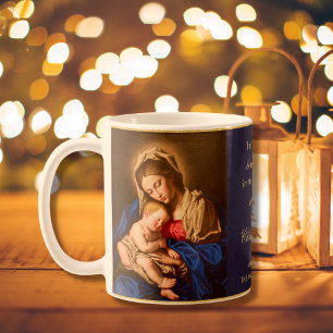 Mug Religieux Madonna & Enfant Prêtre Cadeau de Noël