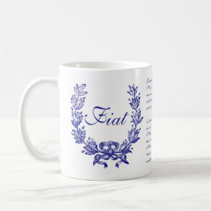 Mug Religieux Marine Bleu Memorare Catholique Prière F