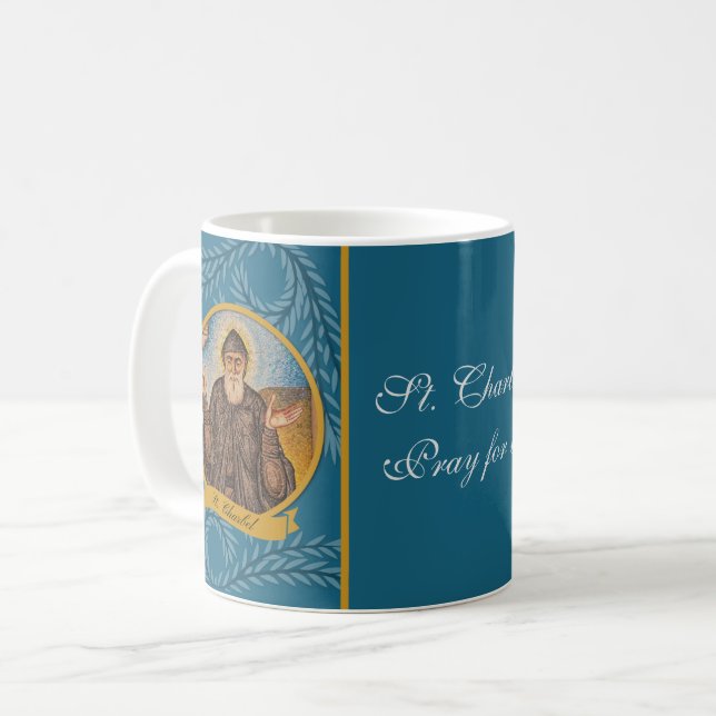 Mug Religieux Saint-Charbel Sharbel Maronite catholiqu (Devant gauche)