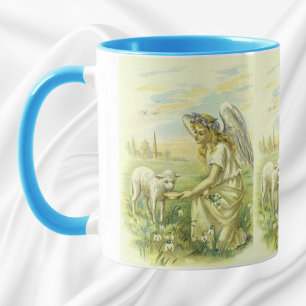 Mug Religion vintage, Ange de Pâques victorien avec ag