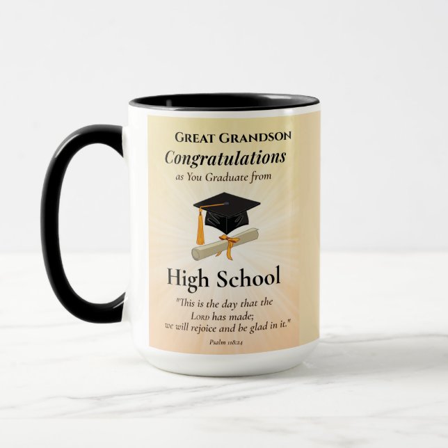 Mug Religious High School Graduation Name Starburst (Gauche)