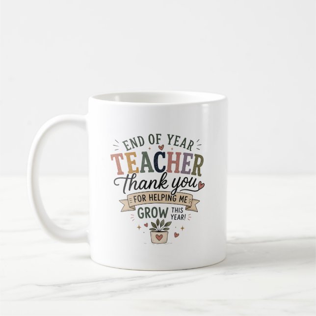 Mug Remerciement à l'enseignant de fin d'année pour m' (Gauche)
