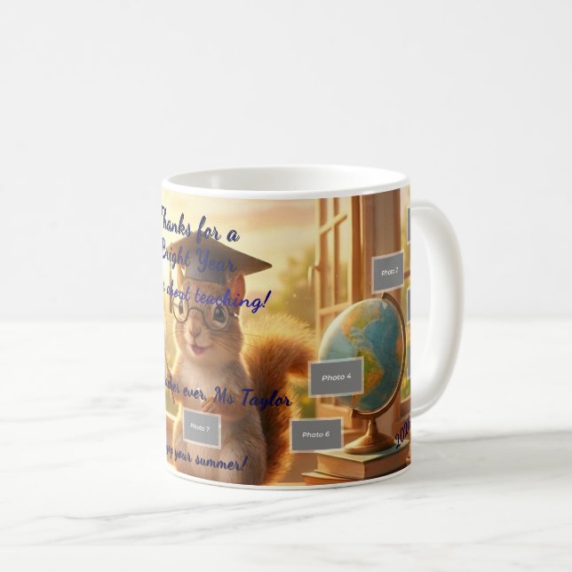 Mug Remerciement à l'enseignant de fin d'année Sunny S (Devant droit)