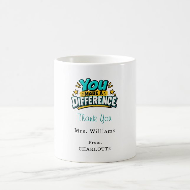 Mug Remerciement à l'enseignant Merci  (Centre)