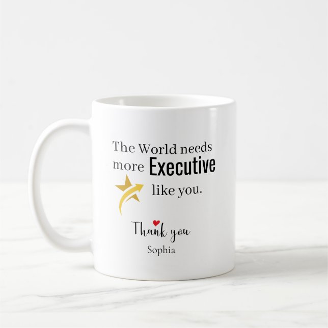 Mug Remerciement au dirigeant — Nom personnalisé (Gauche)