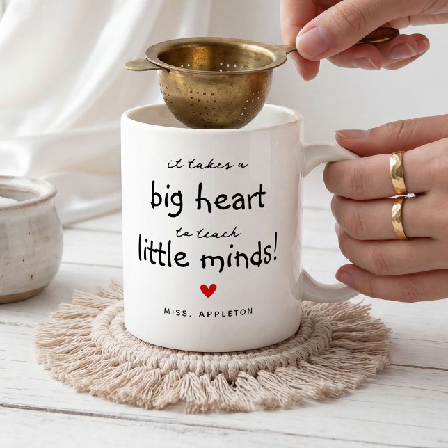 Mug Remerciement aux Enseignants Grands Cœurs Petits E (Créateur téléchargé)