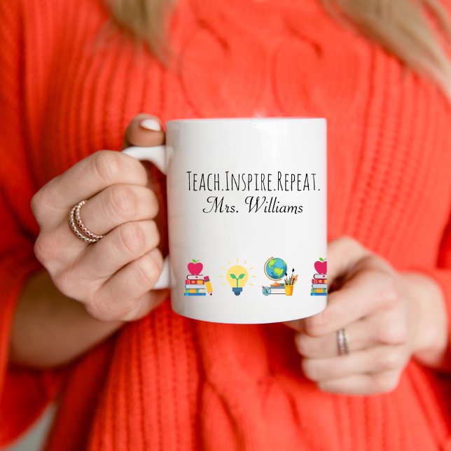 Mug Remerciement Enseignant Enseigner Inspirer Répéter (Créateur téléchargé)