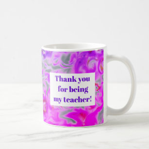 Mug Remerciement Enseignant Violet Rose Tie-Dye Merci