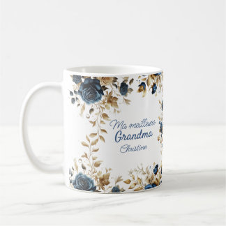 Mug Remerciement fleurs bleues