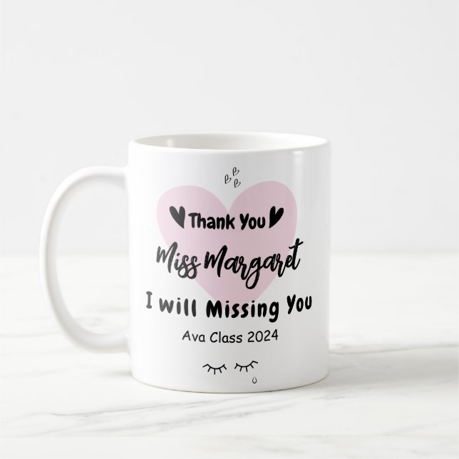 Mug Remerciement pour l'appréciation des enseignants É (Gauche)