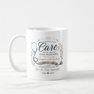 Mug Remerciement pour les soins de santé avec cœur