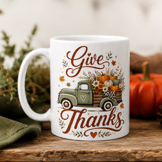 Mug Remerciez la récolte de citrouilles
